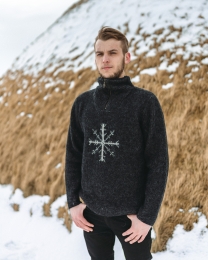 KIDKA 007 half-zip sweater with nordic symbol