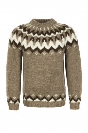 Hand-knit Icelandic Sweater HSI-211 - brown / dark brown