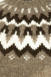 Handgestrickter Islandpullover - braun / dunkelbraun