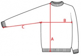 Langer Handgestrickter Islandpullover - A = 78 cm, B = 55 cm, C = 52 cm