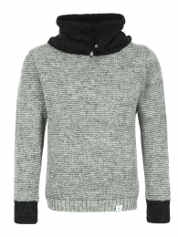 Isländischer Damen / Herren Pullover - grau schwarz