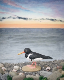 Isländische Vögel - Austernfischer Holzfigur