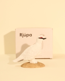 Isländische Vögel - Schneehuhn Holzfigur