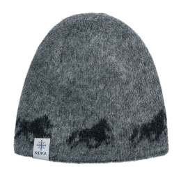 Woolen hat - Icelandic horse - grey