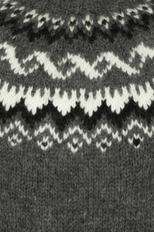 Isländischer Pullover Handgestrickt HSI-217 - dunkel-grau