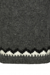 Isländischer Pullover Handgestrickt HSI-217 - dunkel-grau