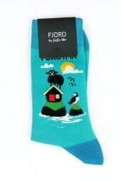 Socken - Färöer Design - Schaf und Papageientaucher