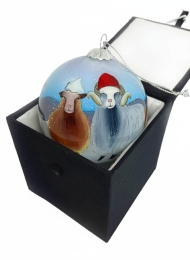 Handgeblasene Weihnachtsbaumkugel aus Glas - Seyður - Schaf