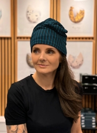 Multifunktionstuch mit Färöer Muster - blau / schwarz