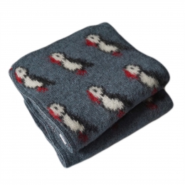 KIDKA wool scarf - puffin - blue - 200 cm