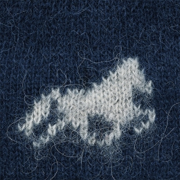 Strickmütze Islandpferde - dunkelblau