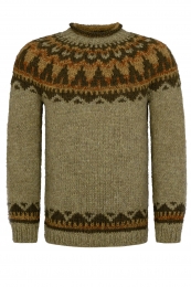 Hand-knit Icelandic Wool Sweater HSI-222 - green