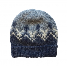 Handknitted Icelandic Woolen Hat - light blue