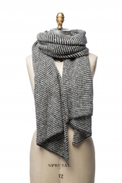 VARMA 062 - striped wool shawl - black-white