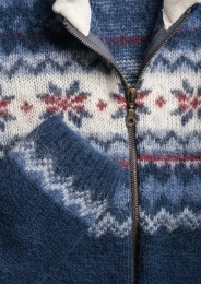 Island Woll-Strickjacke - blau