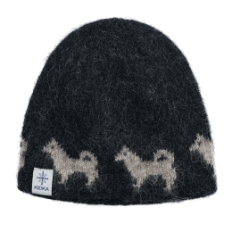 Bonnet de laine - chien de berger islandais - noir