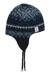 Bonnet de laine - chapeau Inca - bleu-noir