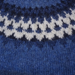 Handgestrickter Island-Pullover HSI-245 - blau