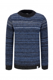 Isländischer Wollpullover - schwarz-blau - Größe S