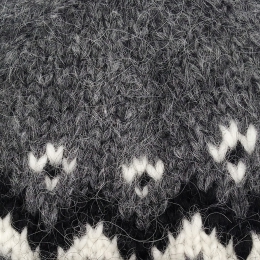 Isländische Wollmütze - Handgestrickt - Grau