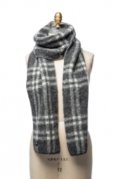 VARMA 092 - Scarf with check pattern - grey / white