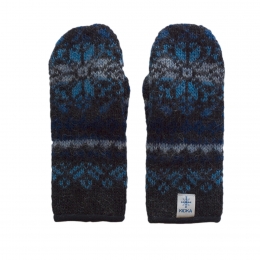 KIDKA 136 Icelandic Woolen Mittens - black/blue