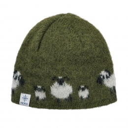 Woolen hat - sheep - green