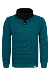 Herren / Damen Hochkragen-Wollpullover - Türkis