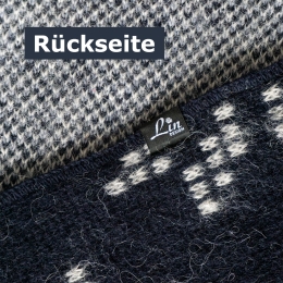 Wolldecke - 200 x 140 cm - Dunkel-Blau / Weiß
