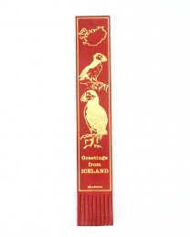 Lesezeichen Leder - Papageientaucher - Rot