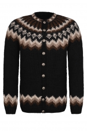 Handknitted Icelandic Cardigan with buttons - black