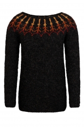 Damen Islandpullover - Lava - Handgestrickt - schwarz