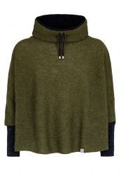 KIDKA 160 Poncho court en tricot - vert / noir