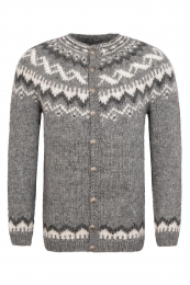 Handgestrickter Cardigan - Hellgrau - Größe M