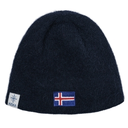 Wool hat - Icelandic flag - dark blue