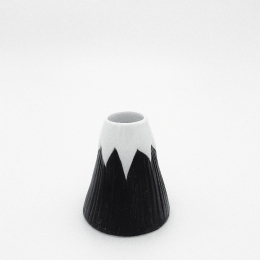 Porzellan Vase - Vulkan schwarz / weiß