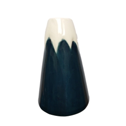 Porzellan Vase - Vulkan blau / weiß